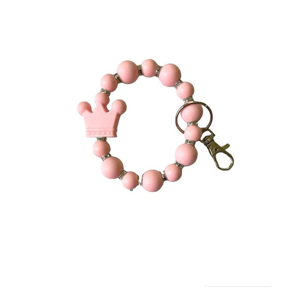 Pink Crown Silicone Wristlet - Picture 2 of 3